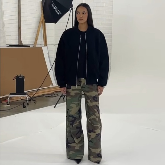 NWT EB Denim Lombardi Cotton Bomber Oversized Jacket Revolve size medium - Picture 1 of 8